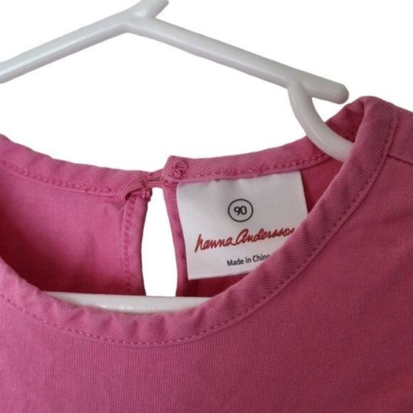 Hanna Andersson Pink‎ Sleeveless Ruffle Dress size 90 3 Years - Picture 3 of 4